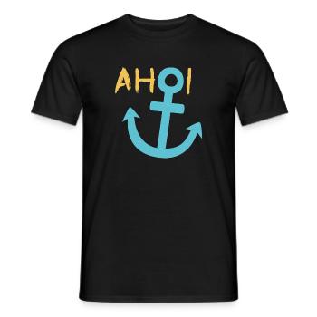 Ahoi Anker Meer Sommer Sonne Hafen See - Männer T-Shirt - Schwarz - Vorne - AI Model Male 178 light (178cm)