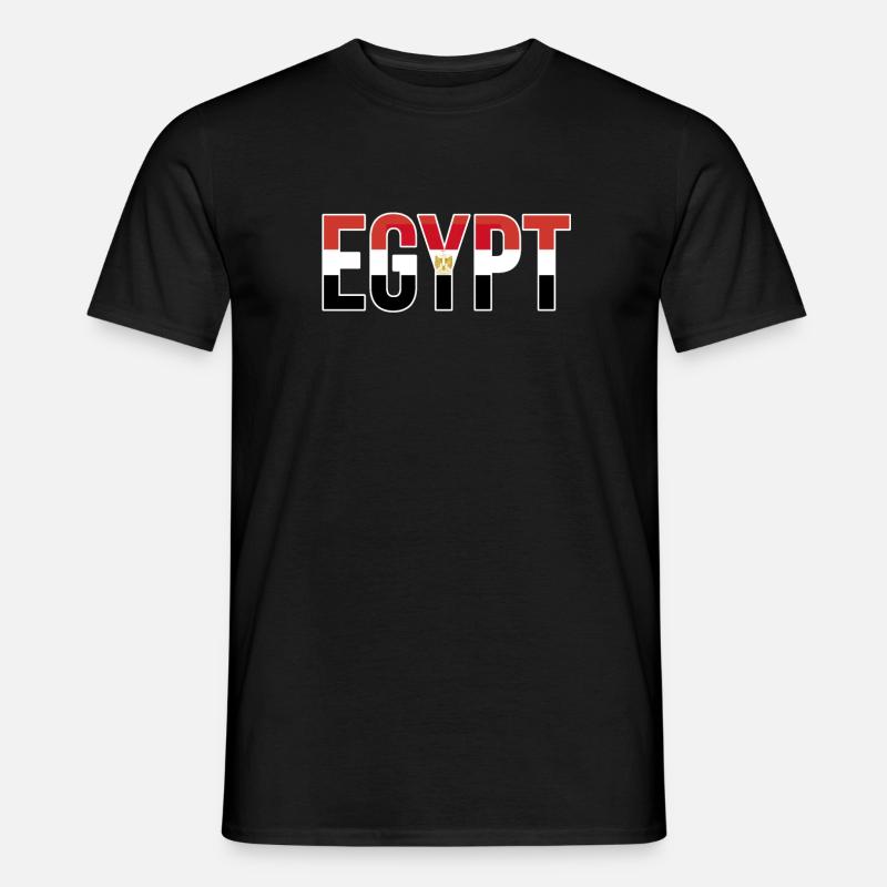 Egypt Flag Bold Typographic - Männer T-Shirt - Schwarz