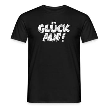 Glück Auf! (Vintage Weiß) - Männer T-Shirt - Schwarz - Vorne - AI Model Male 178 light (178cm)