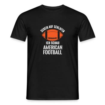 Scheiß auf Schlafen, ich schau American Football - Männer T-Shirt - Schwarz - Vorne - AI Model Male 178 light (178cm)