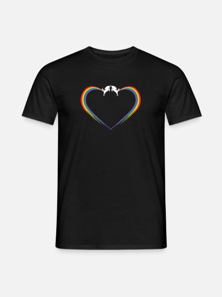 unichorn rainbow fart heart - Men's T-Shirt - black