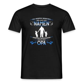 Grandpa Grandchild T-Shirt The most important things call me OPA - Men's T-Shirt - black - Front - AI Model Male 178 light (178cm)