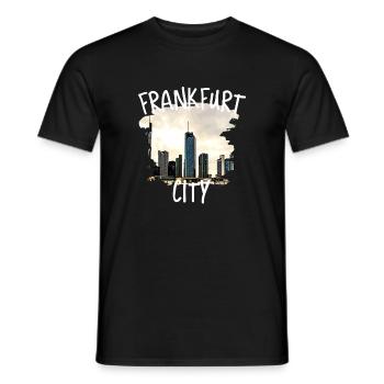 Ville de Francfort - T-shirt homme - noir - Devant - AI Model Male 178 light (178cm)