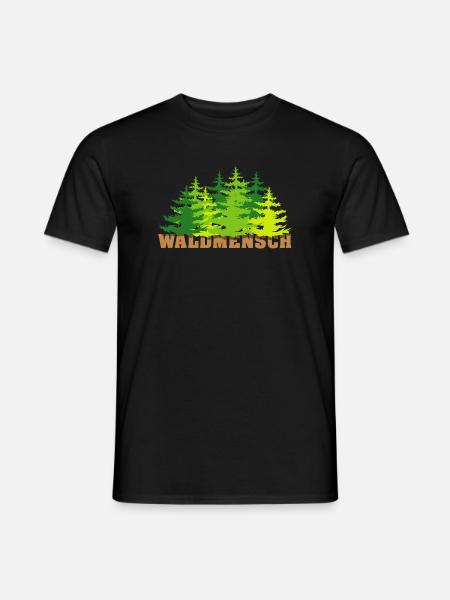 waldmensch wälder baum bäume geschenkidee - Männer T-Shirt - Schwarz