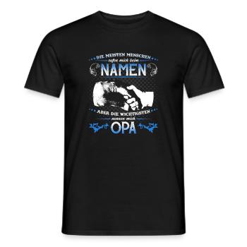 Grandpa Grandchild T-Shirt The most important things call me OPA - Men's T-Shirt - black - Front - AI Model Male 178 light (178cm)