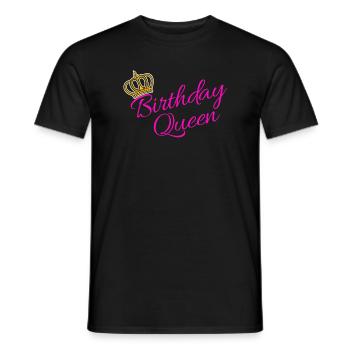 Birthday Queen Partnerlook Statement Cool - Men's T-Shirt - black - Front - AI Model Male 178 light (178cm)