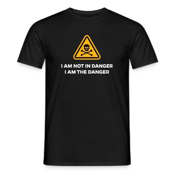 Danger Dangerous Funny Sayings Funny Humorous - Men's T-Shirt - black - Front - AI Model Male 178 light (178cm)