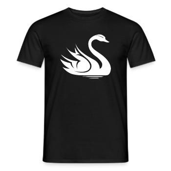 Swan Symbol Illustration Water Lake Nature Animals - Men's T-Shirt - black - Front - AI Model Male 178 light (178cm)