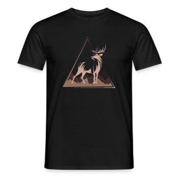 hirsch deer xmas weihnachten geschenk - Männer T-Shirt - Schwarz - Vorne - AI Model Male 178 light (178cm)