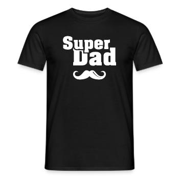 Super Vater Bart cool Dad Logo Symbol Spruch - Männer T-Shirt - Schwarz - Vorne - AI Model Male 178 light (178cm)