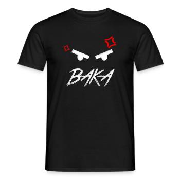 Baka Anime Expression - Men's T-Shirt - black - Front - AI Model Male 178 light (178cm)