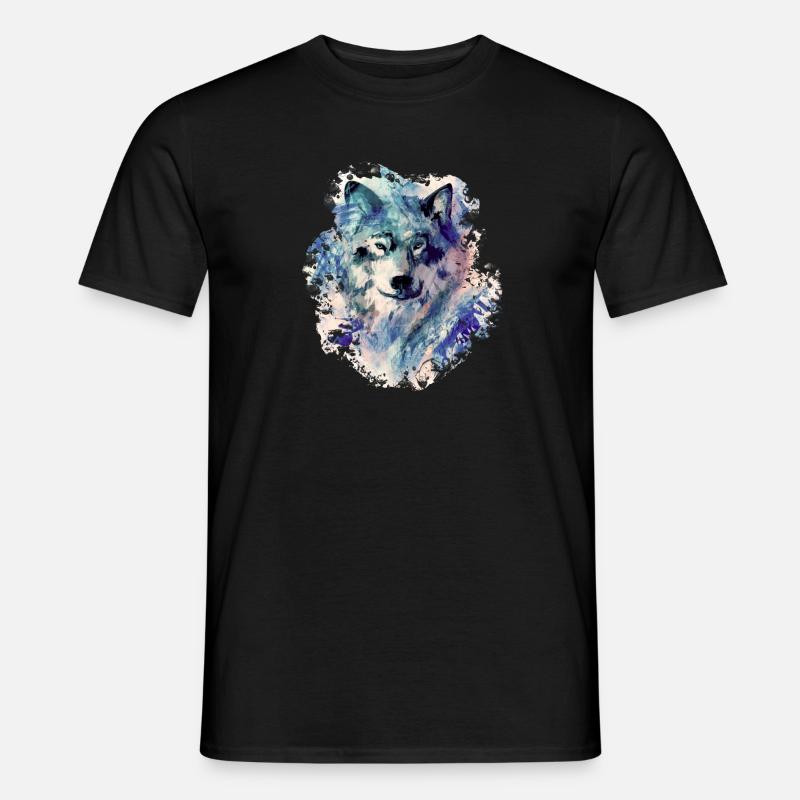 Wolf im Norden - Männer T-Shirt - Schwarz