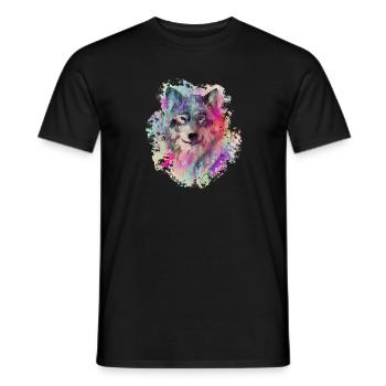 Wolf im Norden Colour version - Männer T-Shirt - Schwarz - Vorne - AI Model Male 178 light (178cm)