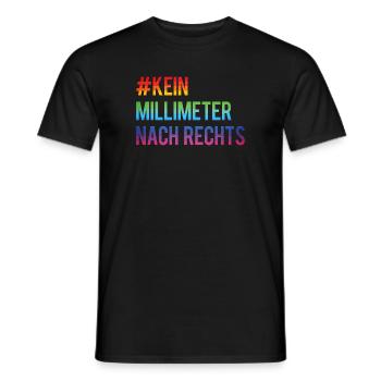 Kein Millimeter Nach Rechts Anti Rassismus - Männer T-Shirt - Schwarz - Vorne - AI Model Male 178 light (178cm)