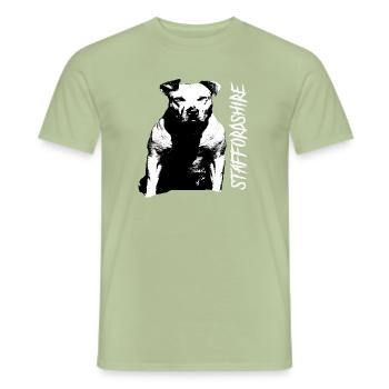 Staffordshire Stafford Bull Terrier Bulldog - Men's T-Shirt - sage - Front - AI Model Male 178 light (178cm)