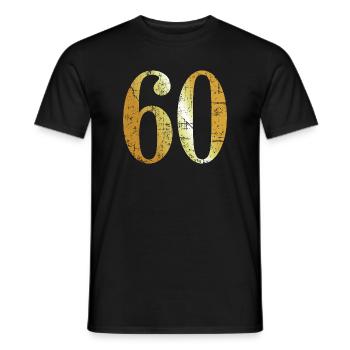 Nummer 60 (Vintage Goldgelb) 60. Geburtstag - Männer T-Shirt - Schwarz - Vorne - AI Model Male 178 light (178cm)