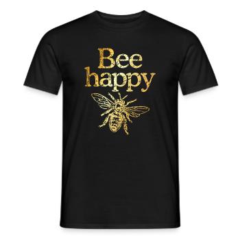 Abeille heureuse (millésime jaune d'or) - T-shirt homme - noir - Devant - AI Model Male 178 light (178cm)