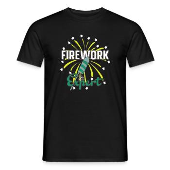 Feu d'artifice expert - T-shirt homme - noir - Devant - AI Model Male 178 light (178cm)