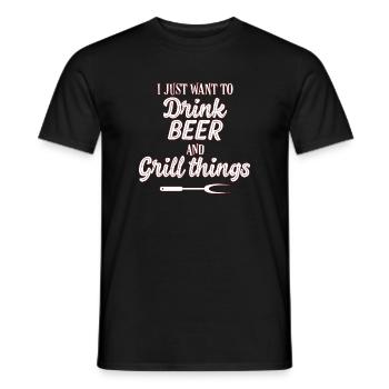 BBQ grilling - Men's T-Shirt - black - Front - AI Model Male 178 light (178cm)