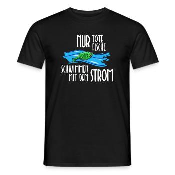 Dead Fish Stream Mainstream Funny Sayings Humor - T-shirt homme - noir - Devant - AI Model Male 178 light (178cm)
