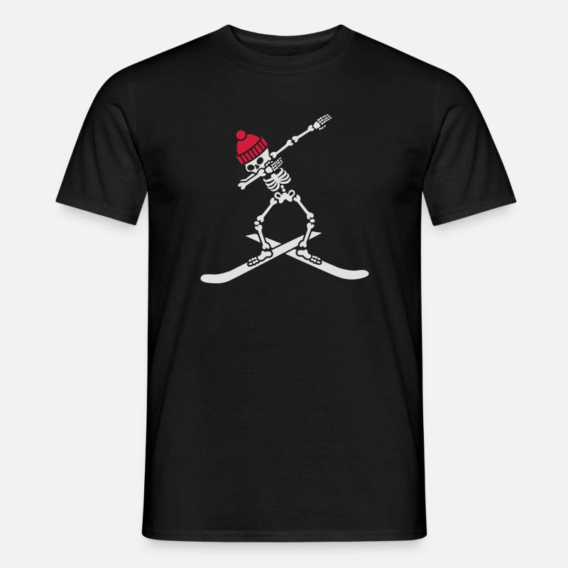 Dab dabbing skeleton ski skiing - Men’s T-shirt - black