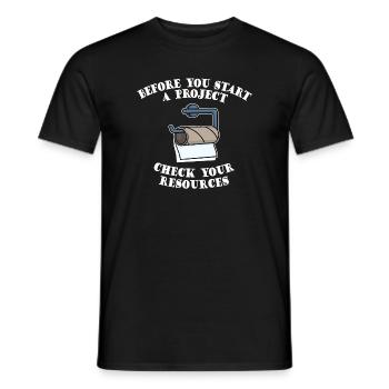 Project Project Manager Funny Sayings Humorous - Men's T-Shirt - black - Front - AI Model Male 178 light (178cm)
