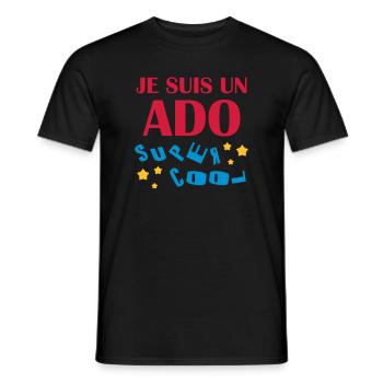 Ado - Adolescent - Adolescente - Famille - Jeune - Men's T-Shirt - black - Front - AI Model Male 178 light (178cm)