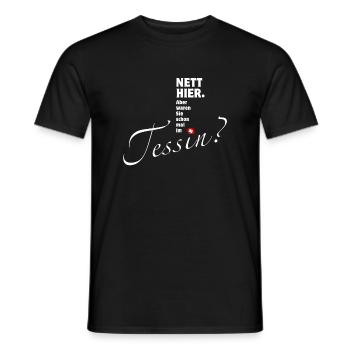 Tessin - nett hier | Ticino - Männer T-Shirt - Schwarz - Vorne - AI Model Male 178 light (178cm)