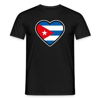 kuba flagge herz - Männer T-Shirt - Schwarz - Vorne - AI Model Male 178 light (178cm)