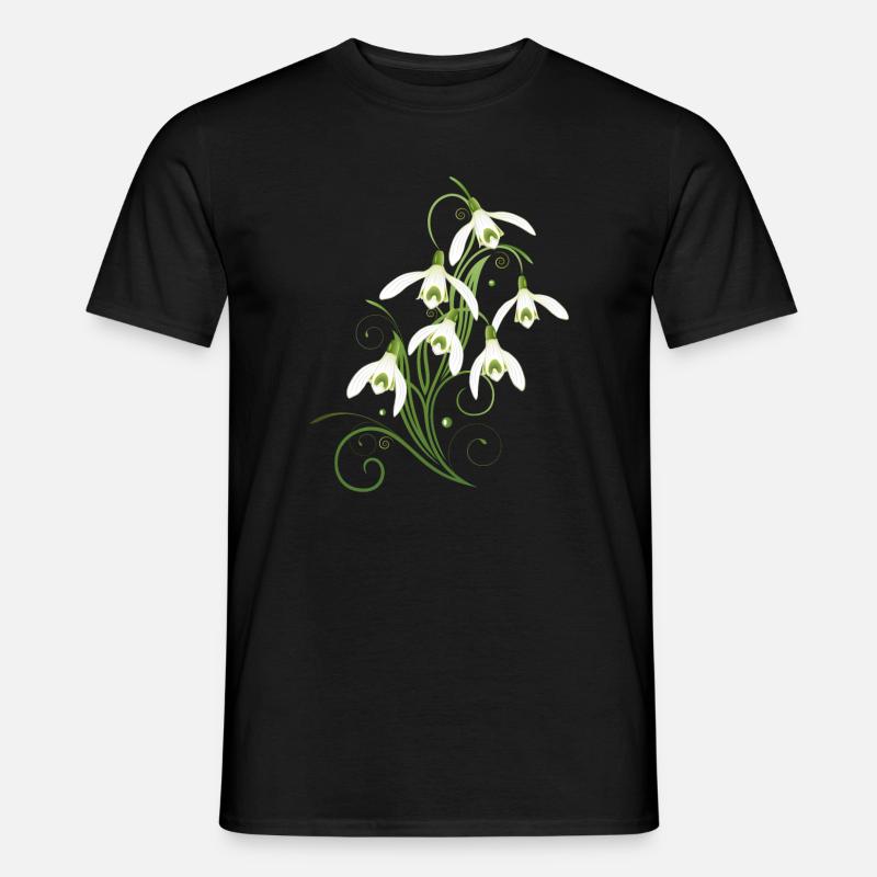Fleurs de perce-neige. Le printemps arrive. - T-shirt homme - noir