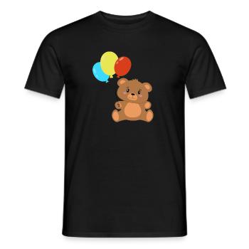 Teddybär mit Luftballons - Männer T-Shirt - Schwarz - Vorne - AI Model Male 178 light (178cm)