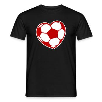 Ich Liebe Fussball Fussballfan Fussballer Herz - Männer T-Shirt - Schwarz - Vorne - AI Model Male 178 light (178cm)
