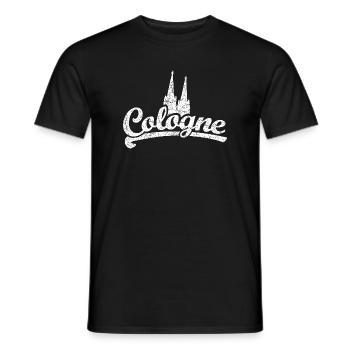 Cologne Classic Köln mit Kölner Dom (Vintage/Weiß) - Männer T-Shirt - Schwarz - Vorne - AI Model Male 178 light (178cm)