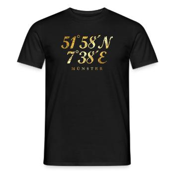 Münsteraner Koordinaten Münster (Vintage/Gelb) - Männer T-Shirt - Schwarz - Vorne - AI Model Male 178 light (178cm)