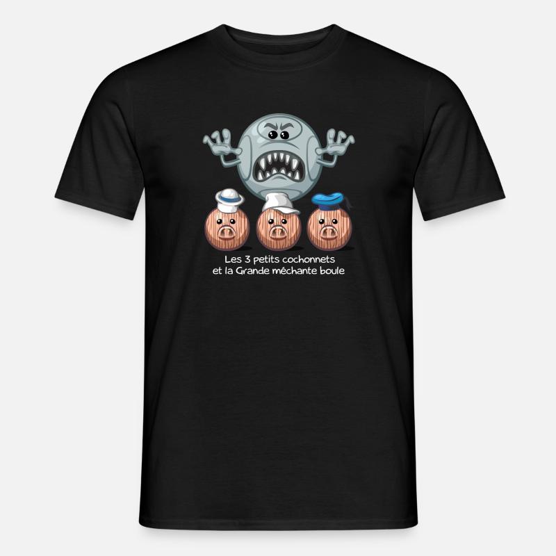Les 3 petits cochonnets - Männer T-Shirt - Schwarz