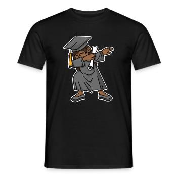 Fille noire étudiant dab diplôme école - T-shirt homme - noir - Devant - AI Model Male 178 light (178cm)