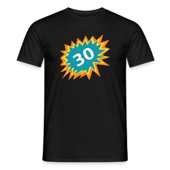 30 Geburtstag, Burst Sticker - Männer T-Shirt - Schwarz - Vorne - AI Model Male 178 light (178cm)