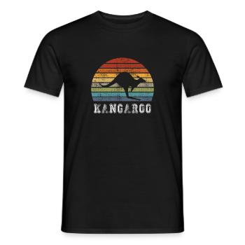 Kangourou Vintage Design / Cadeau - T-shirt homme - noir - Devant - AI Model Male 178 light (178cm)