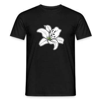 Elegante weiße Lilienblüte - Männer T-Shirt - Schwarz - Vorne - AI Model Male 178 light (178cm)