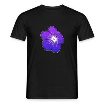 Violet flower illustration with luminous center - Men's T-Shirt - black - Front - AI Model Male 178 light (178cm)