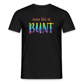 Meine Welt ist bunt - Regenbogen -fröhlich - Männer T-Shirt - Schwarz - Vorne - AI Model Male 178 light (178cm)