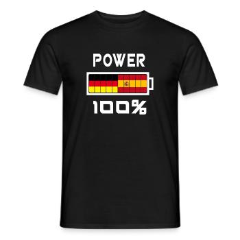 Deutschland und Spanien Power 100% - Männer T-Shirt - Schwarz - Vorne - AI Model Male 178 light (178cm)