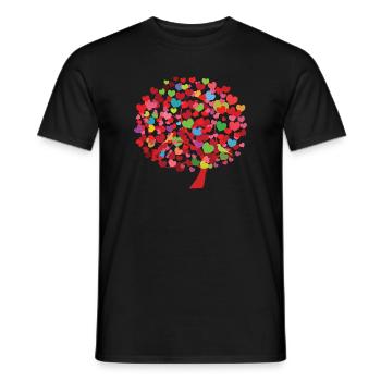 Heart tree illustration with colorful leaves - Men's T-Shirt - black - Front - AI Model Male 178 light (178cm)