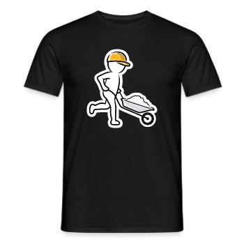 Bauarbeiter mit Schubkarre - Männer T-Shirt - Schwarz - Vorne - AI Model Male 178 light (178cm)