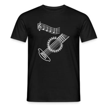 Abstraktes Gitarrendesign für Musikliebhaber - Männer T-Shirt - Schwarz - Vorne - AI Model Male 178 light (178cm)