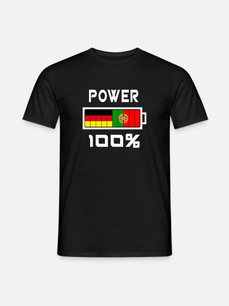 Deutschland und Portugal Power 100% - Männer T-Shirt - Schwarz
