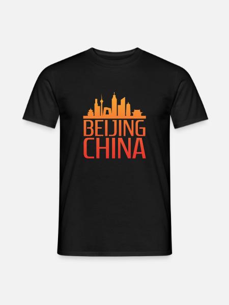 Stylized Beijing Skyline Motif - Men's T-Shirt - black