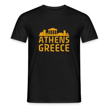 Athènes Grèce Silhouette Chemise Design - T-shirt homme - noir - Devant - AI Model Male 178 light (178cm)