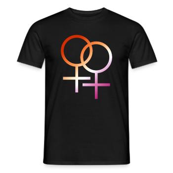 Bunter T-Shirt Entwurf des lgbt lesbischen Symbols - Männer T-Shirt - Schwarz - Vorne - AI Model Male 178 light (178cm)