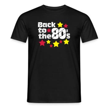 Fête des années 80, chemise amusante, retour aux années 80.. (25) - T-shirt homme - noir - Devant - AI Model Male 178 light (178cm)